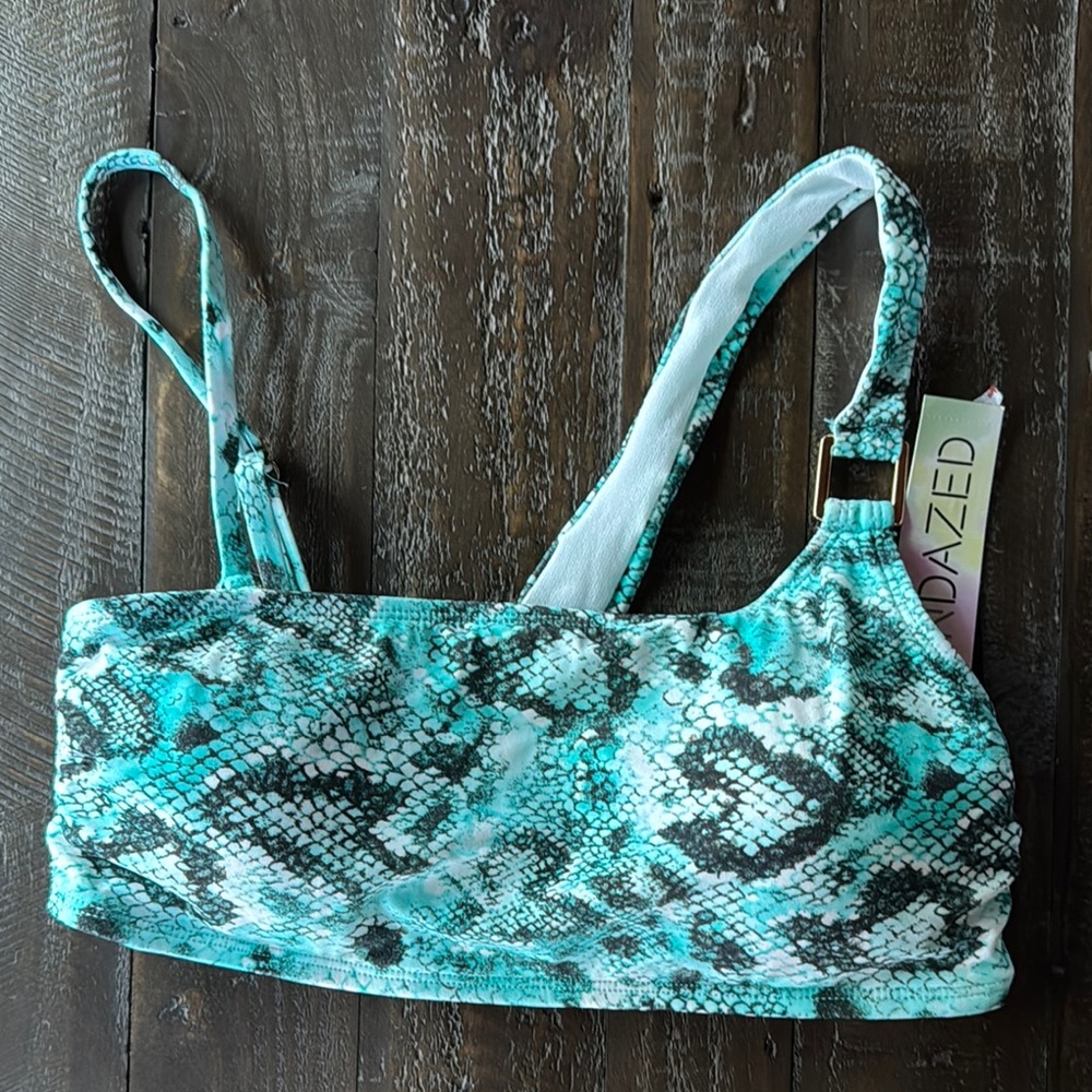 Sundazed Women's Blue Snake Print Bikini Top